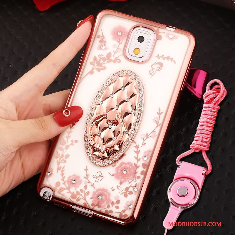 Hoesje Samsung Galaxy Note 3 Bescherming Telefoon Ring, Hoes Samsung Galaxy Note 3 Roze