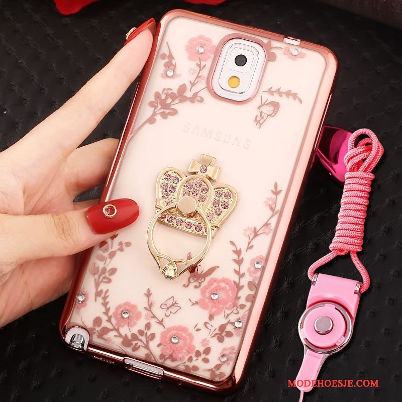 Hoesje Samsung Galaxy Note 3 Bescherming Telefoon Ring, Hoes Samsung Galaxy Note 3 Roze