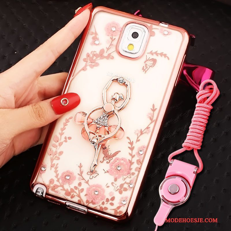 Hoesje Samsung Galaxy Note 3 Bescherming Telefoon Ring, Hoes Samsung Galaxy Note 3 Roze