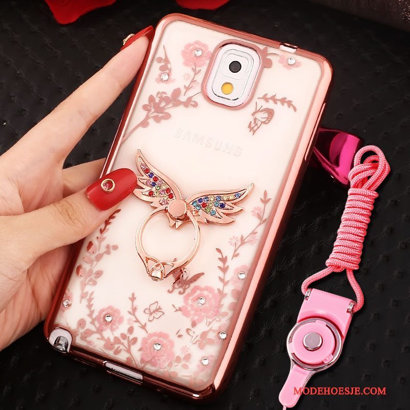 Hoesje Samsung Galaxy Note 3 Bescherming Telefoon Ring, Hoes Samsung Galaxy Note 3 Roze