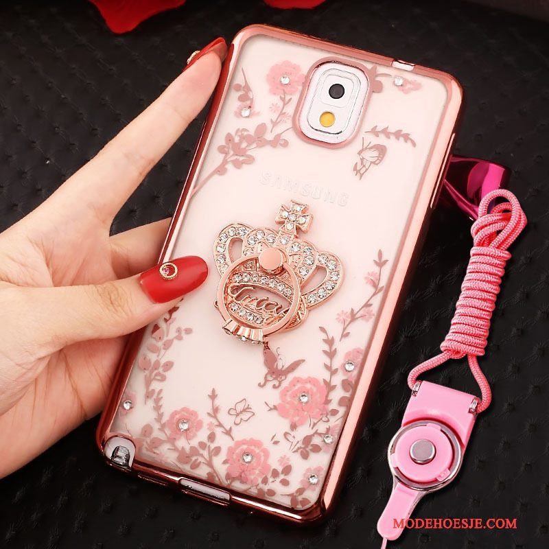 Hoesje Samsung Galaxy Note 3 Bescherming Telefoon Ring, Hoes Samsung Galaxy Note 3 Roze