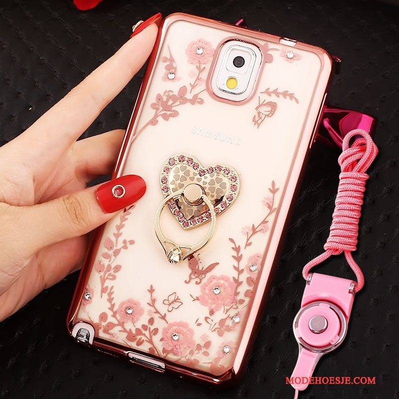 Hoesje Samsung Galaxy Note 3 Bescherming Telefoon Ring, Hoes Samsung Galaxy Note 3 Roze