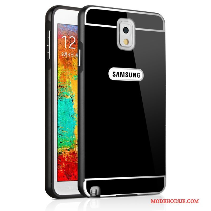 Hoesje Samsung Galaxy Note 3 Metaal Nieuwtelefoon, Hoes Samsung Galaxy Note 3 Bescherming Spiegel Goud