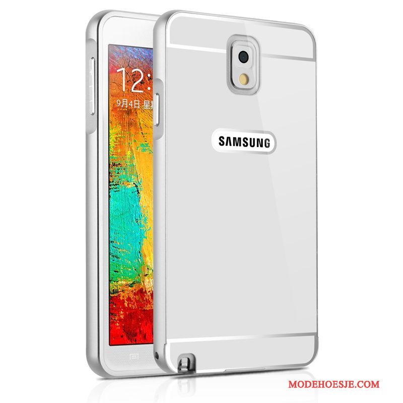 Hoesje Samsung Galaxy Note 3 Metaal Nieuwtelefoon, Hoes Samsung Galaxy Note 3 Bescherming Spiegel Goud