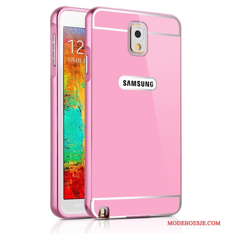 Hoesje Samsung Galaxy Note 3 Metaal Nieuwtelefoon, Hoes Samsung Galaxy Note 3 Bescherming Spiegel Goud