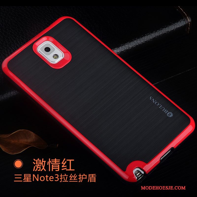 Hoesje Samsung Galaxy Note 3 Siliconen Omlijsting Anti-fall, Hoes Samsung Galaxy Note 3 Bescherming Roodtelefoon