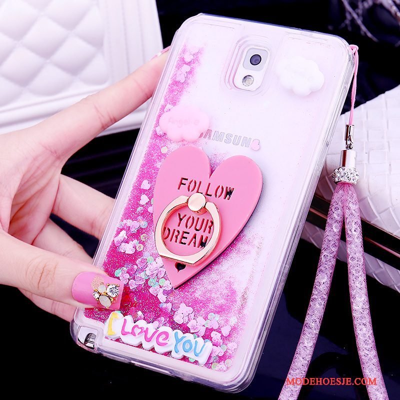 Hoesje Samsung Galaxy Note 3 Siliconen Telefoon Drijfzand, Hoes Samsung Galaxy Note 3 Bescherming Mooie Hanger