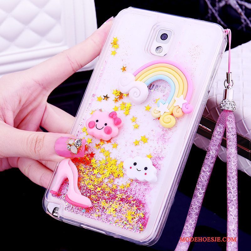 Hoesje Samsung Galaxy Note 3 Siliconen Telefoon Drijfzand, Hoes Samsung Galaxy Note 3 Bescherming Mooie Hanger