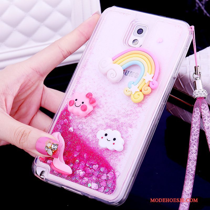 Hoesje Samsung Galaxy Note 3 Siliconen Telefoon Drijfzand, Hoes Samsung Galaxy Note 3 Bescherming Mooie Hanger