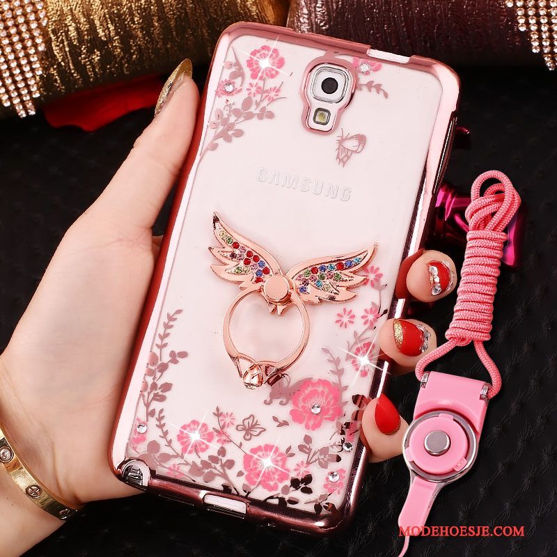 Hoesje Samsung Galaxy Note 3 Siliconen Telefoon Hanger, Hoes Samsung Galaxy Note 3 Bescherming Roze Ring