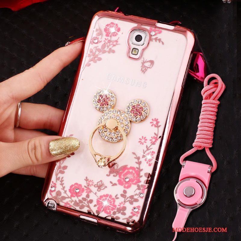 Hoesje Samsung Galaxy Note 3 Siliconen Telefoon Hanger, Hoes Samsung Galaxy Note 3 Bescherming Roze Ring