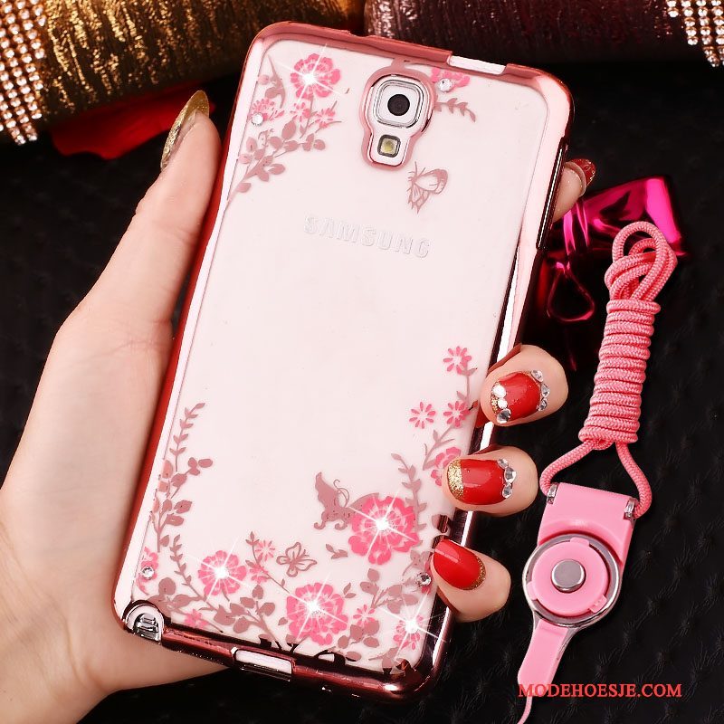 Hoesje Samsung Galaxy Note 3 Siliconen Telefoon Hanger, Hoes Samsung Galaxy Note 3 Bescherming Roze Ring