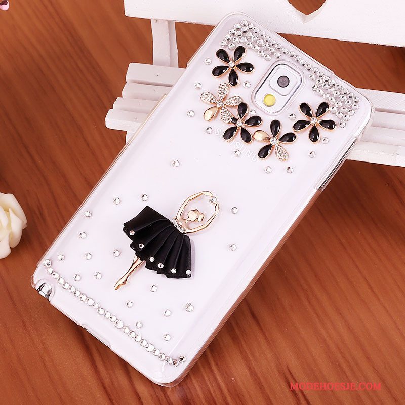 Hoesje Samsung Galaxy Note 3 Strass Purpertelefoon, Hoes Samsung Galaxy Note 3 Bescherming