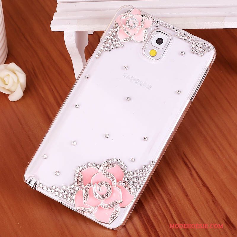 Hoesje Samsung Galaxy Note 3 Strass Purpertelefoon, Hoes Samsung Galaxy Note 3 Bescherming