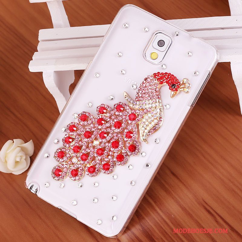 Hoesje Samsung Galaxy Note 3 Strass Purpertelefoon, Hoes Samsung Galaxy Note 3 Bescherming