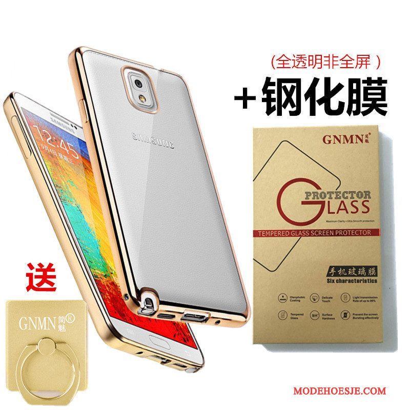 Hoesje Samsung Galaxy Note 3 Zacht Telefoon Doorzichtig, Hoes Samsung Galaxy Note 3 Siliconen Goud