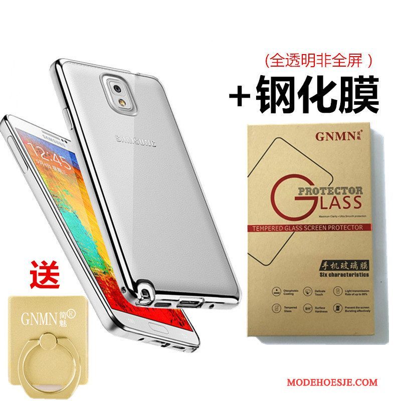 Hoesje Samsung Galaxy Note 3 Zacht Telefoon Doorzichtig, Hoes Samsung Galaxy Note 3 Siliconen Goud