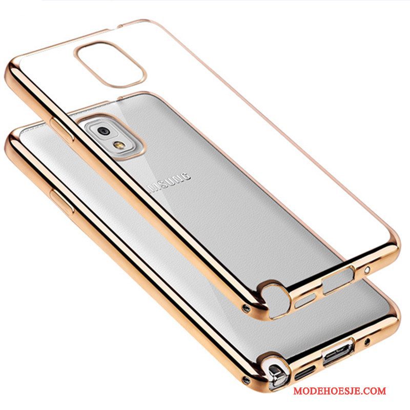 Hoesje Samsung Galaxy Note 3 Zacht Telefoon Doorzichtig, Hoes Samsung Galaxy Note 3 Siliconen Goud