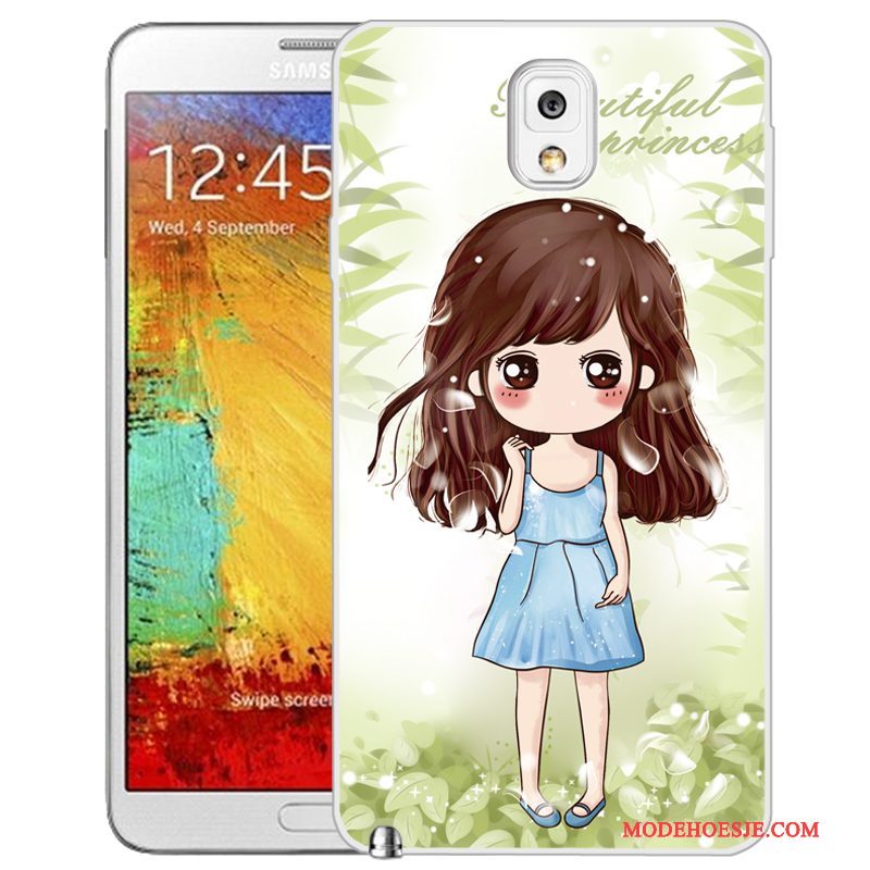 Hoesje Samsung Galaxy Note 3 Zacht Telefoon Groen, Hoes Samsung Galaxy Note 3 Geschilderd