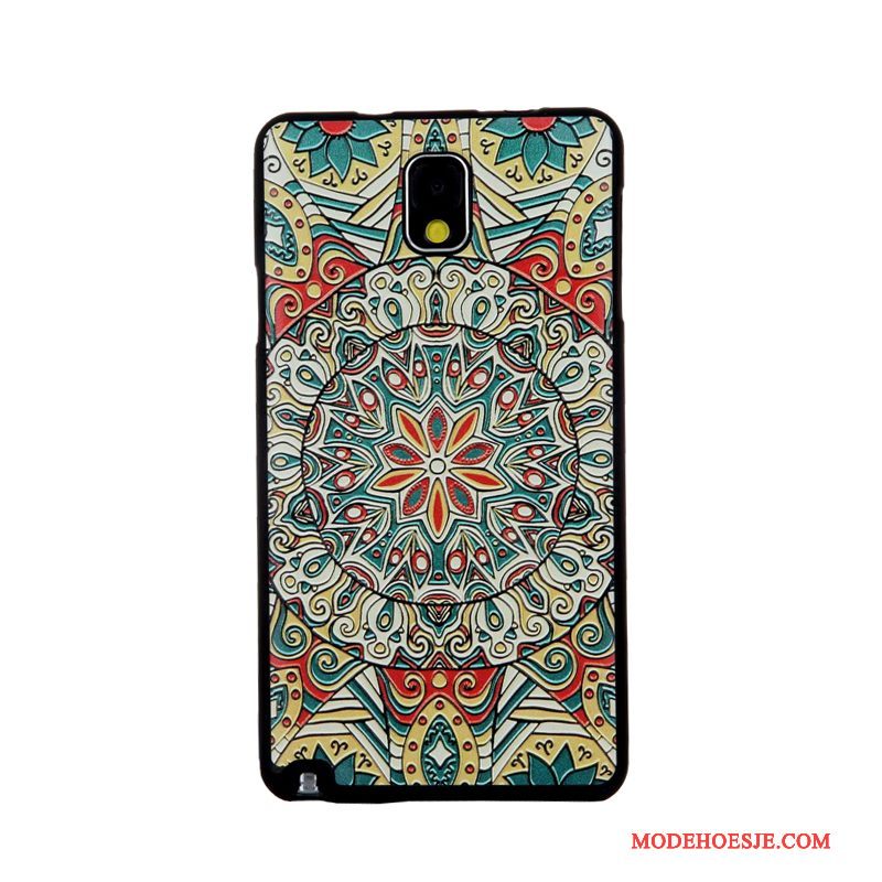 Hoesje Samsung Galaxy Note 3 Zacht Tempereren Skärmskydd, Hoes Samsung Galaxy Note 3 Spotprent Telefoon