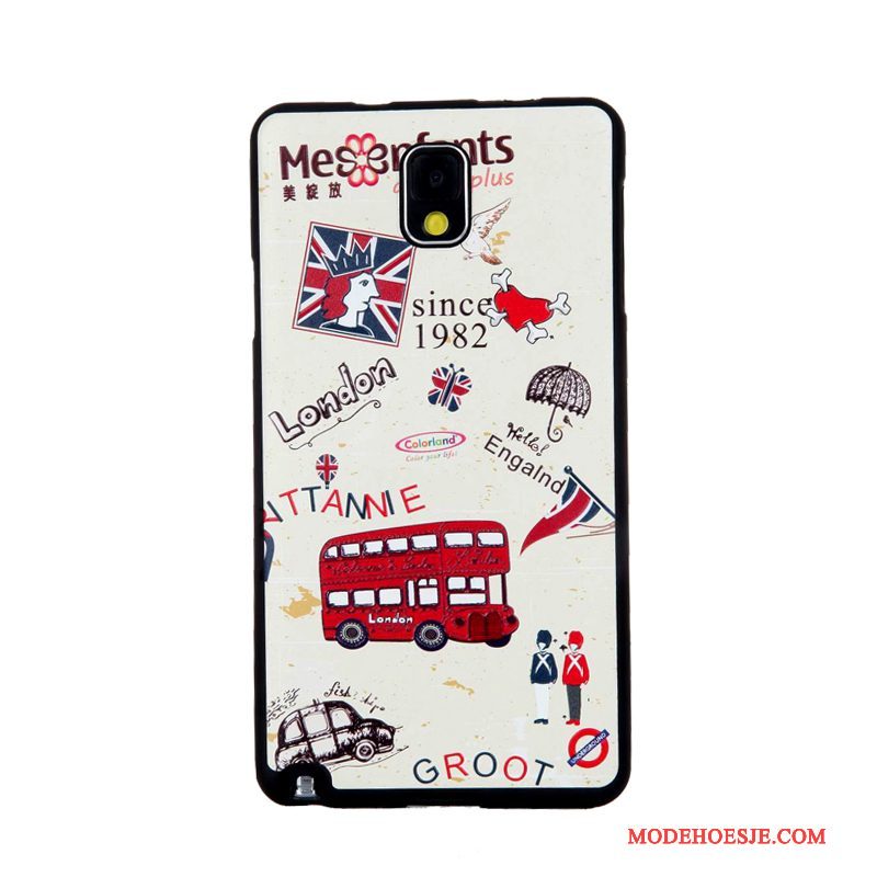 Hoesje Samsung Galaxy Note 3 Zacht Tempereren Skärmskydd, Hoes Samsung Galaxy Note 3 Spotprent Telefoon