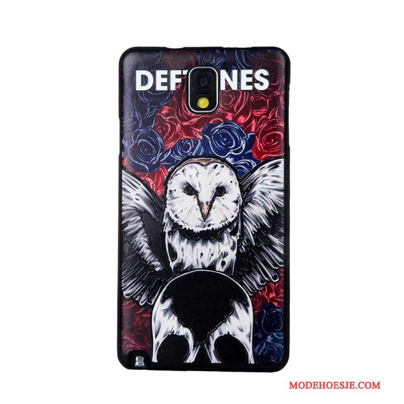 Hoesje Samsung Galaxy Note 3 Zacht Tempereren Skärmskydd, Hoes Samsung Galaxy Note 3 Spotprent Telefoon