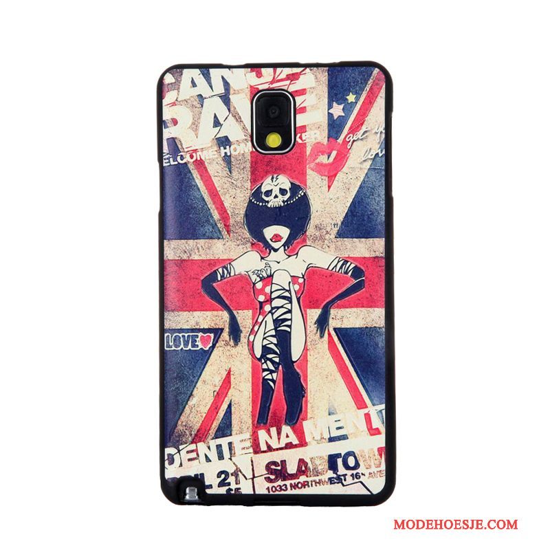 Hoesje Samsung Galaxy Note 3 Zacht Tempereren Skärmskydd, Hoes Samsung Galaxy Note 3 Spotprent Telefoon