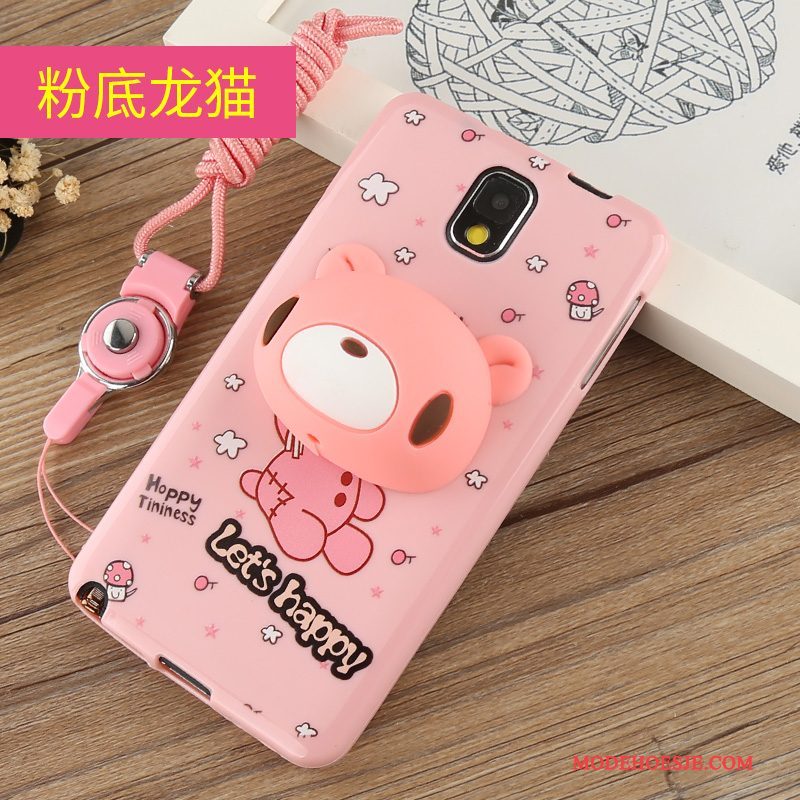 Hoesje Samsung Galaxy Note 3 Zakken Hangertelefoon, Hoes Samsung Galaxy Note 3 Spotprent Roze