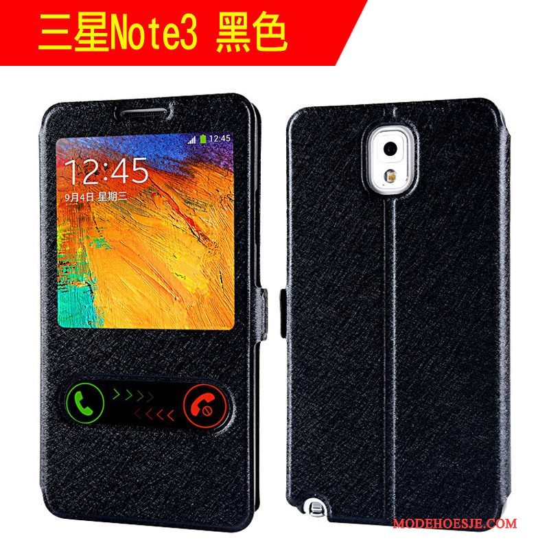 Hoesje Samsung Galaxy Note 3 Zakken Roodtelefoon, Hoes Samsung Galaxy Note 3 Folio Anti-fall Trend