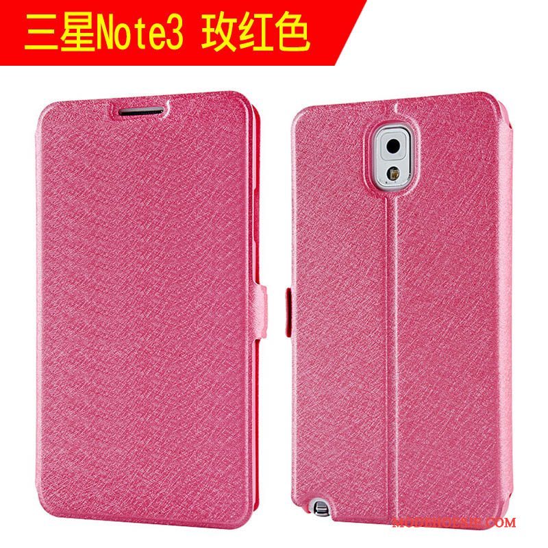 Hoesje Samsung Galaxy Note 3 Zakken Roodtelefoon, Hoes Samsung Galaxy Note 3 Folio Anti-fall Trend