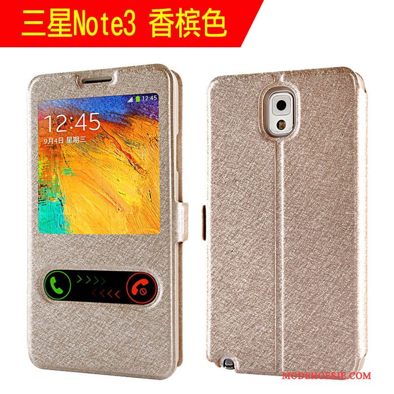 Hoesje Samsung Galaxy Note 3 Zakken Roodtelefoon, Hoes Samsung Galaxy Note 3 Folio Anti-fall Trend