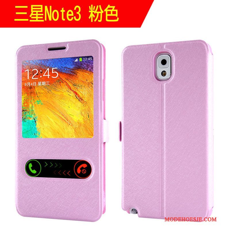 Hoesje Samsung Galaxy Note 3 Zakken Roodtelefoon, Hoes Samsung Galaxy Note 3 Folio Anti-fall Trend