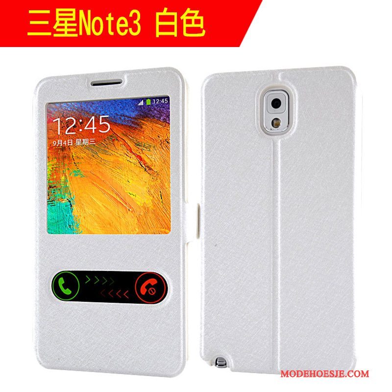 Hoesje Samsung Galaxy Note 3 Zakken Roodtelefoon, Hoes Samsung Galaxy Note 3 Folio Anti-fall Trend