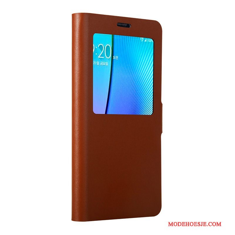 Hoesje Samsung Galaxy Note 4 Bescherming Blauwtelefoon, Hoes Samsung Galaxy Note 4 Leer