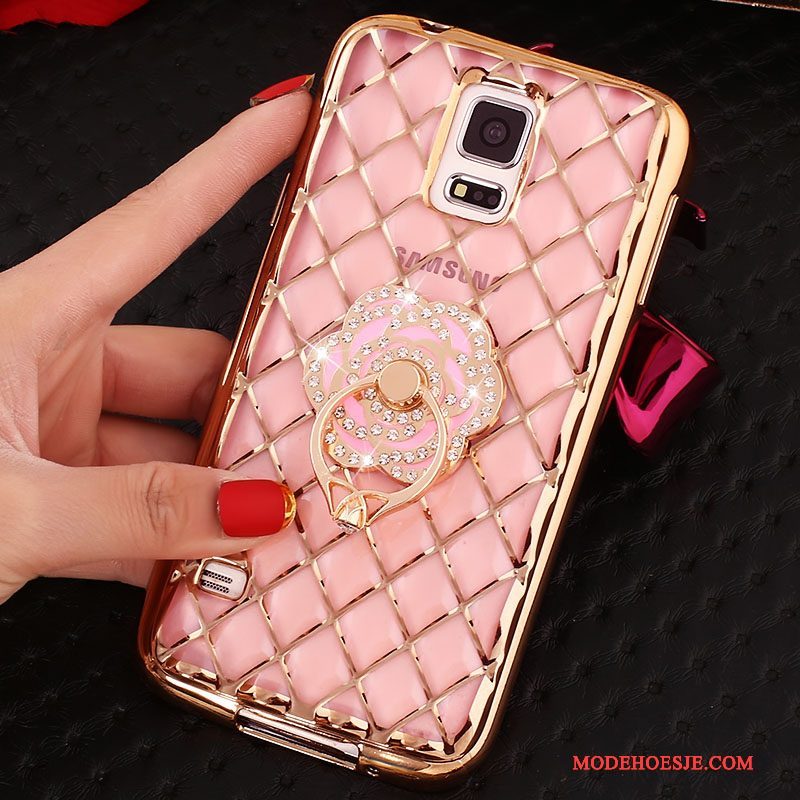 Hoesje Samsung Galaxy Note 4 Bescherming Dun Roze, Hoes Samsung Galaxy Note 4 Strass Ring