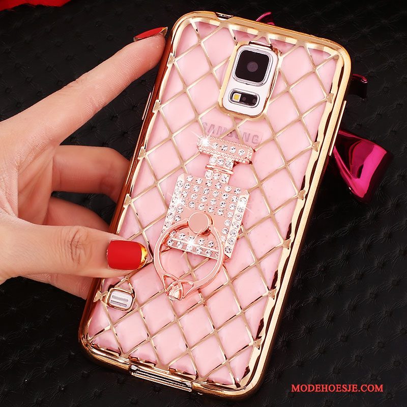 Hoesje Samsung Galaxy Note 4 Bescherming Dun Roze, Hoes Samsung Galaxy Note 4 Strass Ring