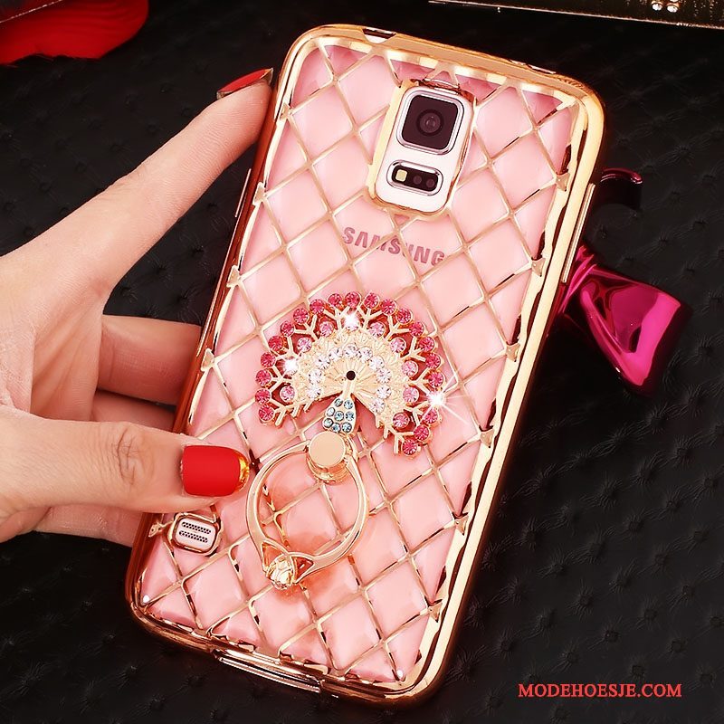 Hoesje Samsung Galaxy Note 4 Bescherming Dun Roze, Hoes Samsung Galaxy Note 4 Strass Ring