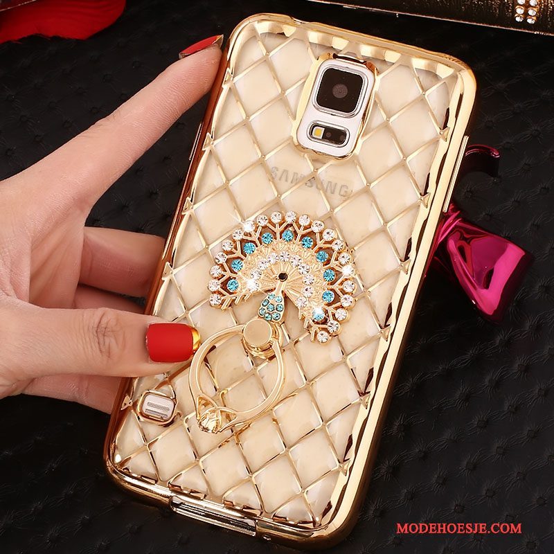 Hoesje Samsung Galaxy Note 4 Bescherming Dun Roze, Hoes Samsung Galaxy Note 4 Strass Ring