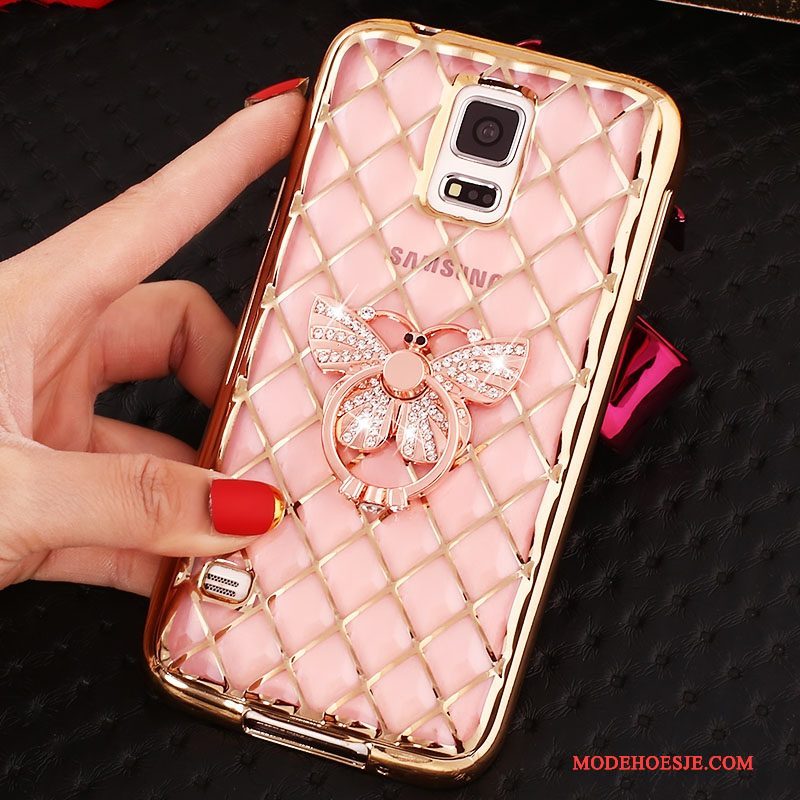 Hoesje Samsung Galaxy Note 4 Bescherming Dun Roze, Hoes Samsung Galaxy Note 4 Strass Ring