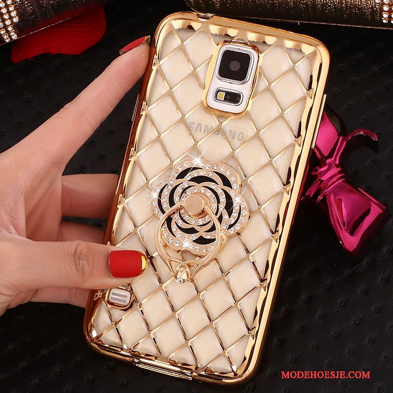 Hoesje Samsung Galaxy Note 4 Bescherming Dun Roze, Hoes Samsung Galaxy Note 4 Strass Ring