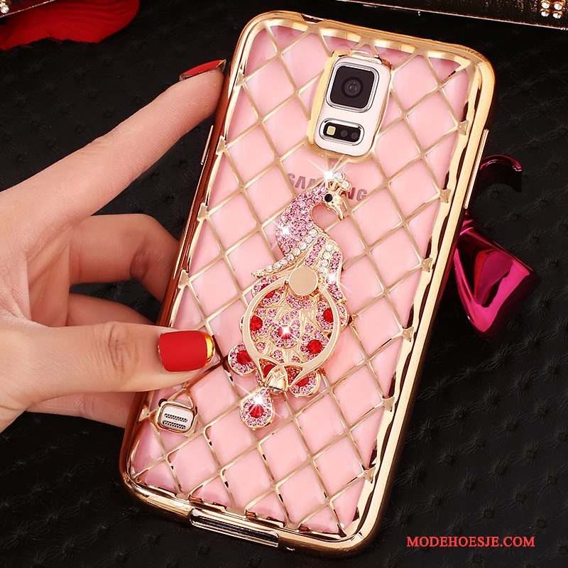 Hoesje Samsung Galaxy Note 4 Bescherming Dun Roze, Hoes Samsung Galaxy Note 4 Strass Ring