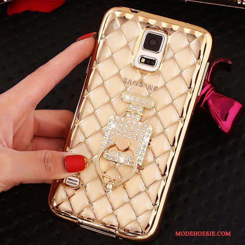 Hoesje Samsung Galaxy Note 4 Bescherming Dun Roze, Hoes Samsung Galaxy Note 4 Strass Ring