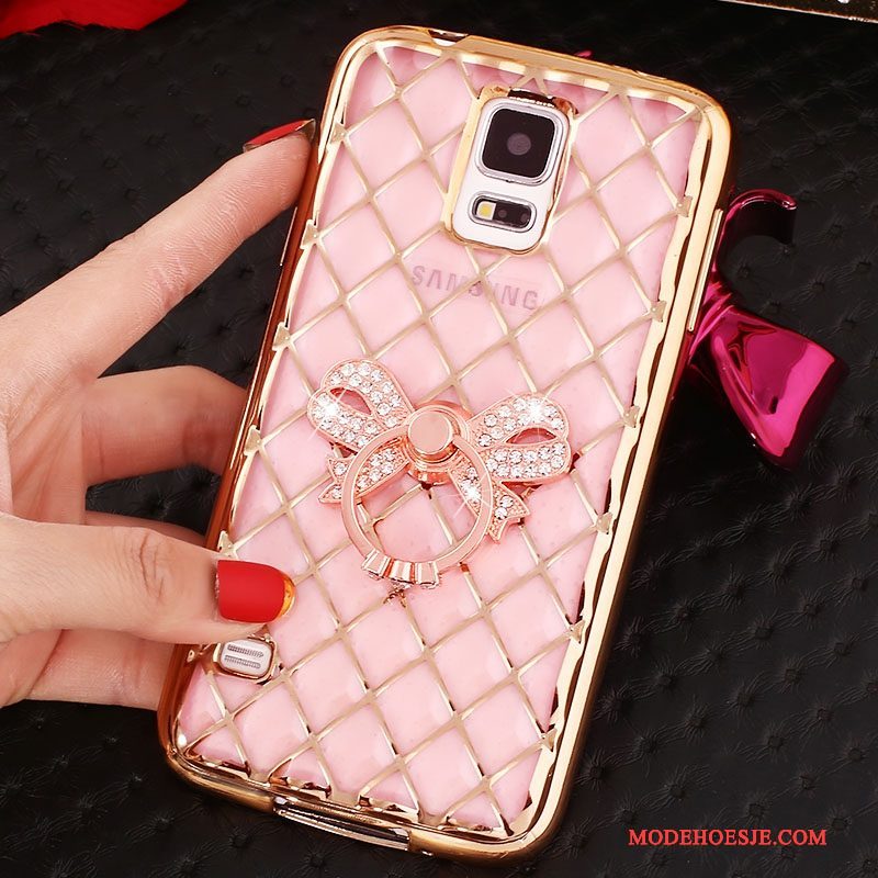 Hoesje Samsung Galaxy Note 4 Bescherming Dun Roze, Hoes Samsung Galaxy Note 4 Strass Ring