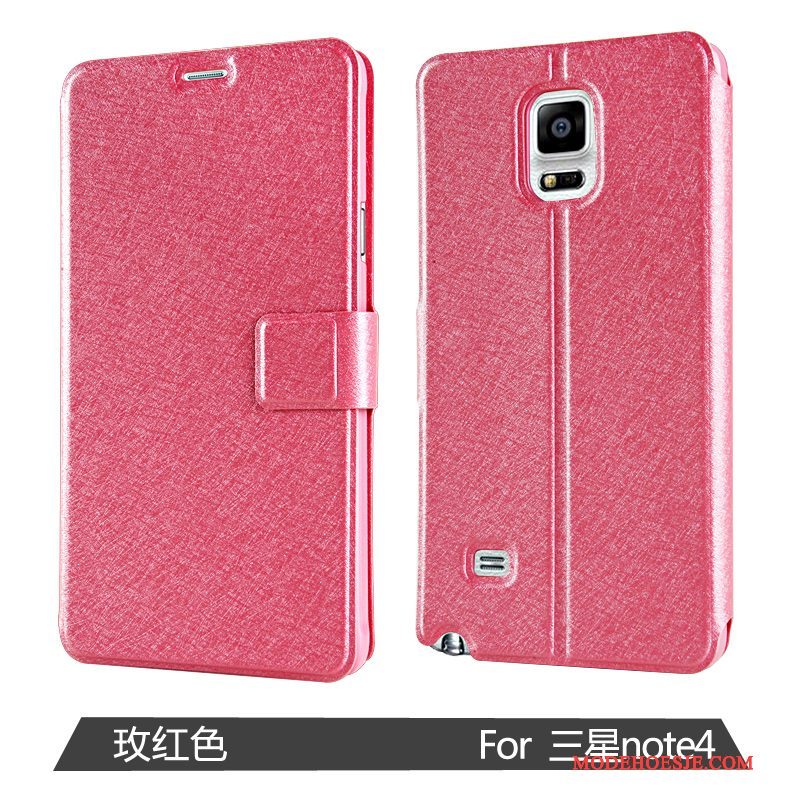 Hoesje Samsung Galaxy Note 4 Bescherming Goudtelefoon, Hoes Samsung Galaxy Note 4 Leer Anti-fall