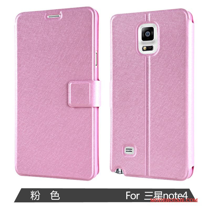 Hoesje Samsung Galaxy Note 4 Bescherming Goudtelefoon, Hoes Samsung Galaxy Note 4 Leer Anti-fall