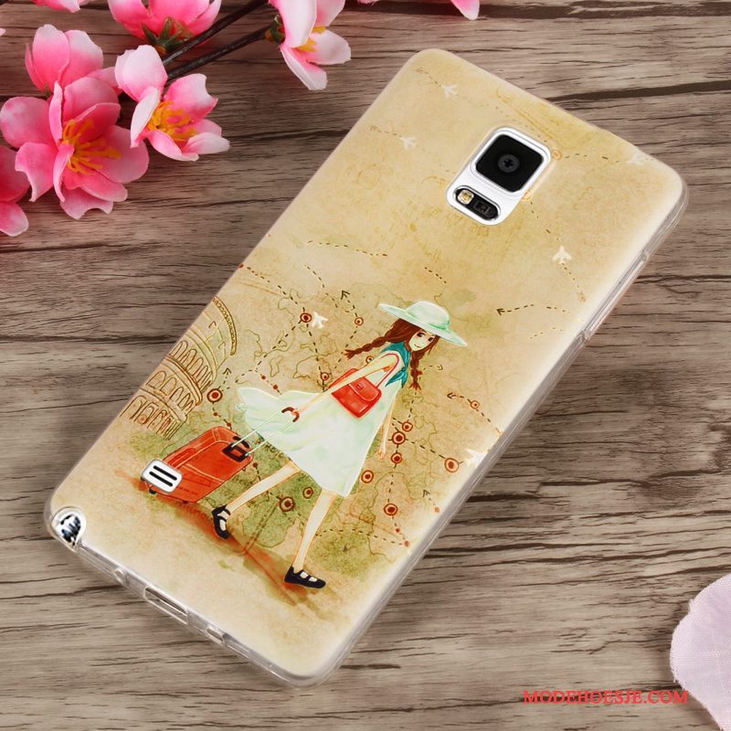 Hoesje Samsung Galaxy Note 4 Bescherming Groentelefoon, Hoes Samsung Galaxy Note 4 Scheppend Anti-fall