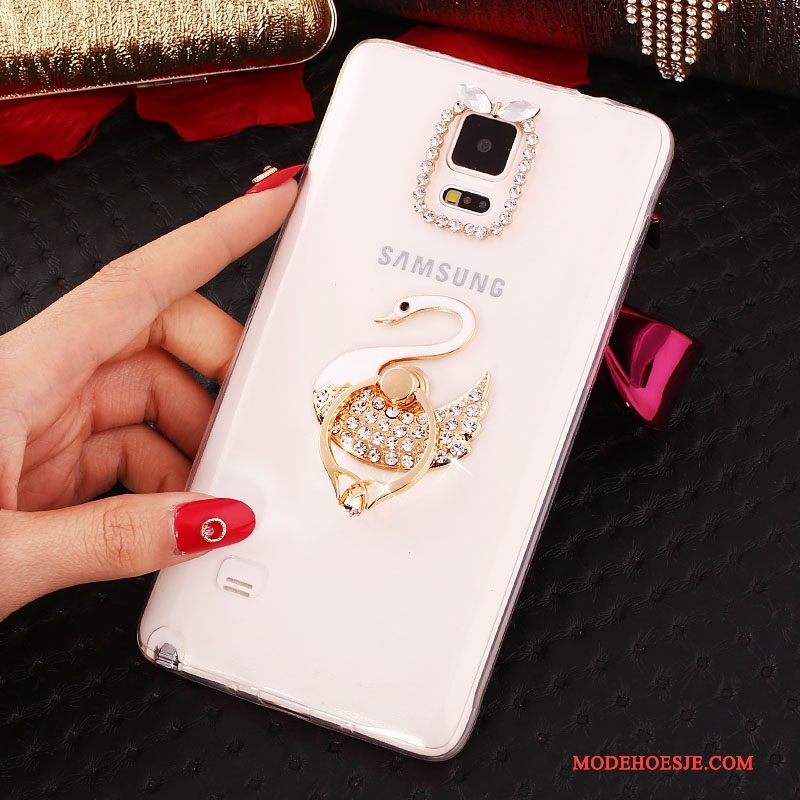 Hoesje Samsung Galaxy Note 4 Bescherming Ring Dun, Hoes Samsung Galaxy Note 4 Strass Wit Nieuw