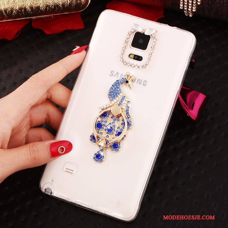 Hoesje Samsung Galaxy Note 4 Bescherming Ring Dun, Hoes Samsung Galaxy Note 4 Strass Wit Nieuw