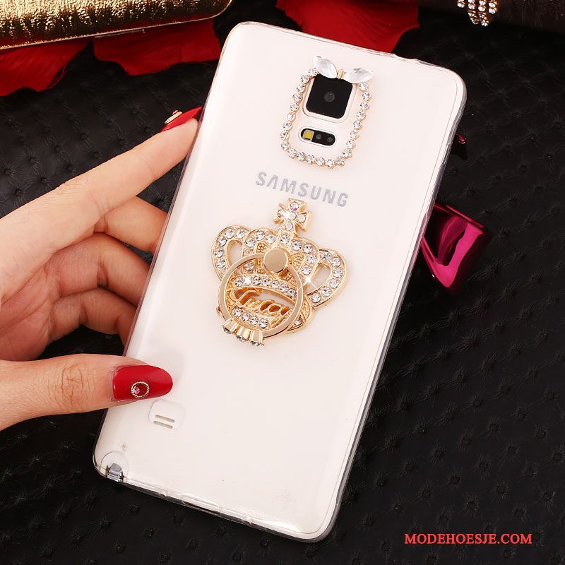 Hoesje Samsung Galaxy Note 4 Bescherming Ring Dun, Hoes Samsung Galaxy Note 4 Strass Wit Nieuw