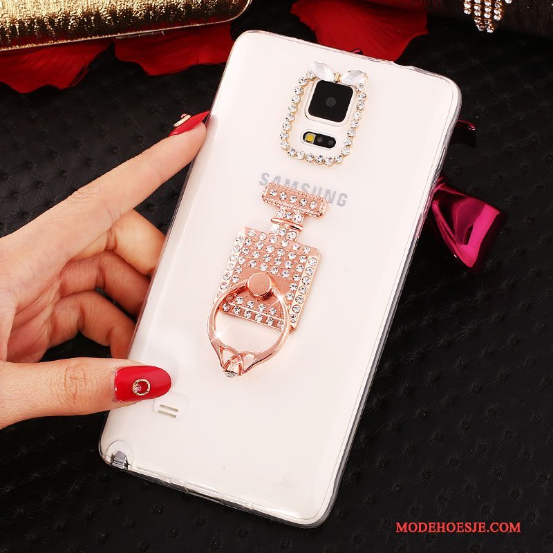 Hoesje Samsung Galaxy Note 4 Bescherming Ring Dun, Hoes Samsung Galaxy Note 4 Strass Wit Nieuw